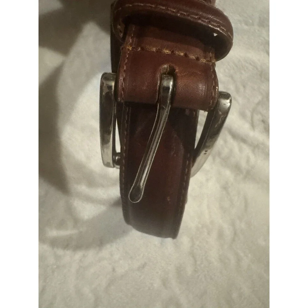 RL RALPH LAUREN WOMEN'S  BROWN LEATHER  BELT Dz 38/95 BRASS USED READ